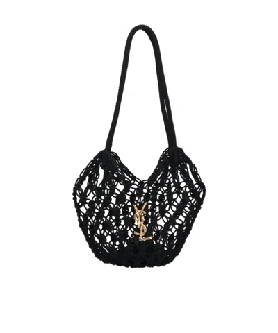 Saint Laurent Knotted Tote Bag In Black