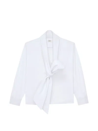 Saint Laurent Knotted-detail Shirt In White