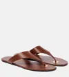 Saint Laurent Kouros Flat Sandal In Cigare