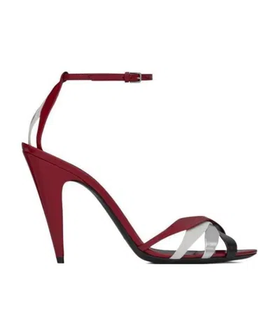 Saint Laurent Kristen 95mm Sandals In Red