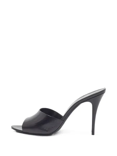 Pre-owned Saint Laurent La 16 Mules In Black