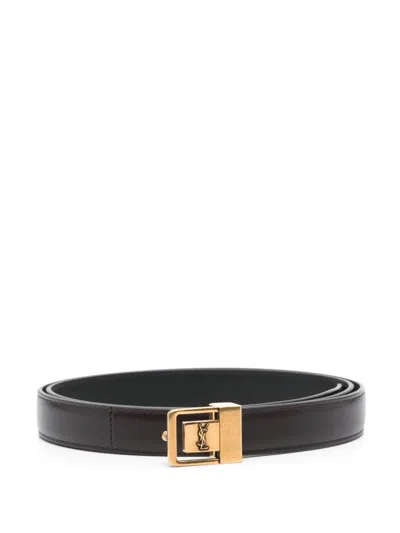 Saint Laurent La 66 Belt In Brown