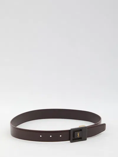 Saint Laurent La 66 Belt In Brown