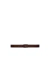 Saint Laurent La 66 Belt In Leather In Ruddy Brown/brown