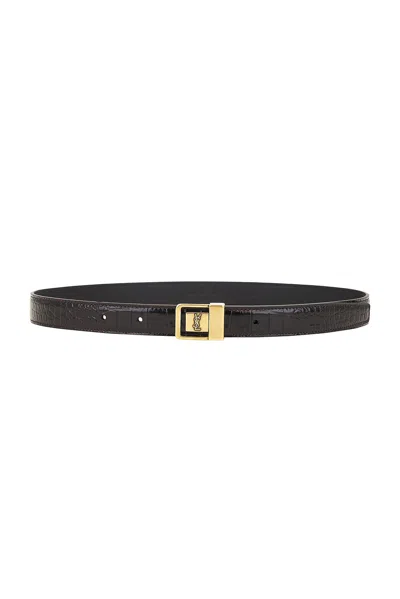 Saint Laurent La 66 Buckle Belt In Fondente