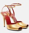 Saint Laurent La Scandale 110 Metallic Leather Sandals