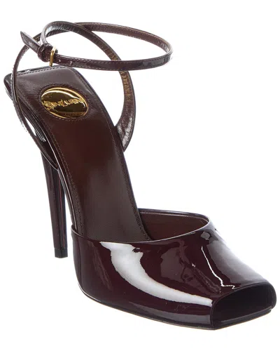 Saint Laurent La Scandale 110 Patent Leather Peep-toe Pumps In Black