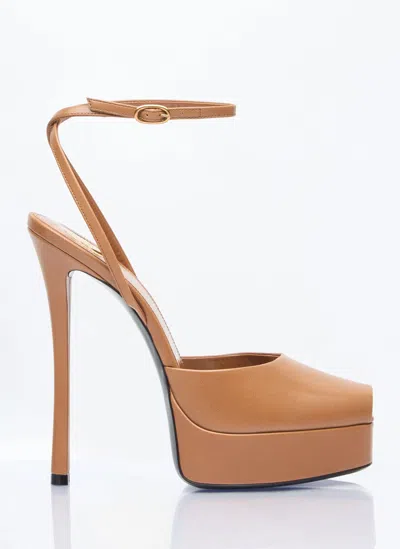 SAINT LAURENT LA SCANDALE PLATFORM SANDALS