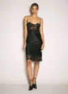 Saint Laurent Women Lace And Silk Slip Dress In Black