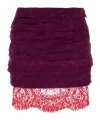 Saint Laurent Textured Jacquard Layered Mini Skirt In Red