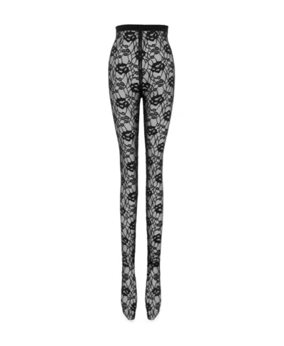 SAINT LAURENT SAINT LAURENT LACE STRETCH LEGGING TIGHTS