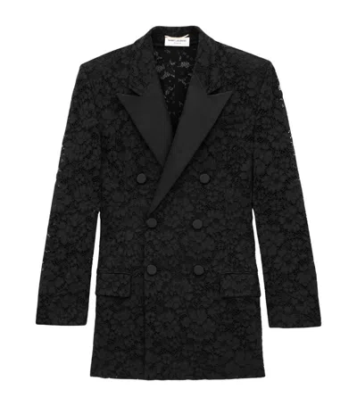Saint Laurent Double-breasted Jacket In Wool In Black
