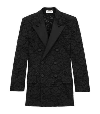 SAINT LAURENT LACE DOUBLE-BREASTED BLAZER