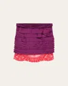 Saint Laurent Lace-hem Ruffled Jacquard Mini Skirt