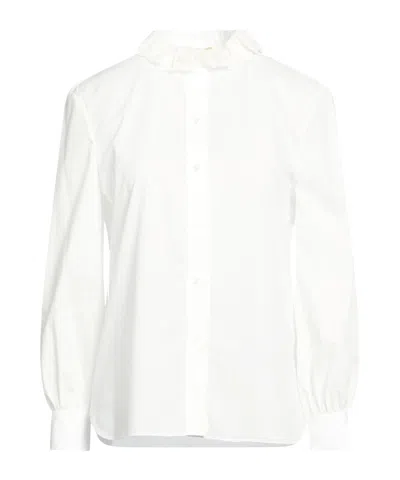 Saint Laurent Lace Long Sleeve Blouse In White