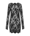Saint Laurent Lace Mini Dress In Black