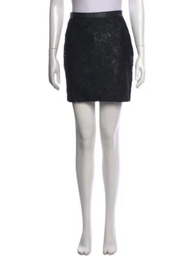 Pre-owned Saint Laurent Lace Mini Skirt In Black