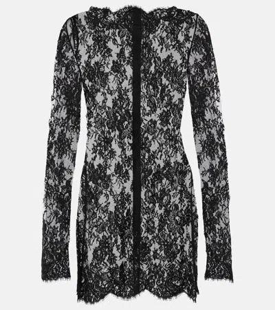 Saint Laurent Lace Minidress In Black
