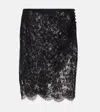 Saint Laurent Women Lace Wrap Pencil Skirt In Black