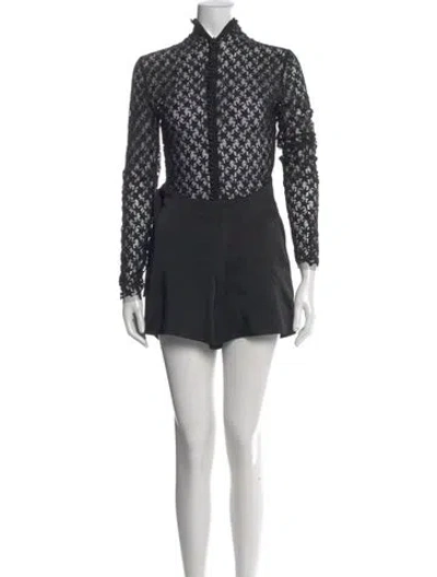 Pre-owned Saint Laurent Lace Pattern Jumpsuit In Black