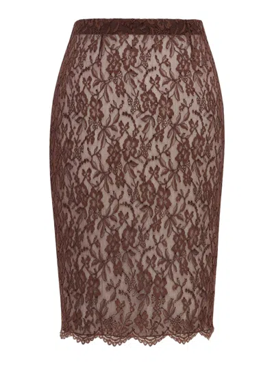 Saint Laurent Skirt In Brown