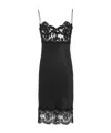 Saint Laurent Women Lace And Silk Slip Dress In Black