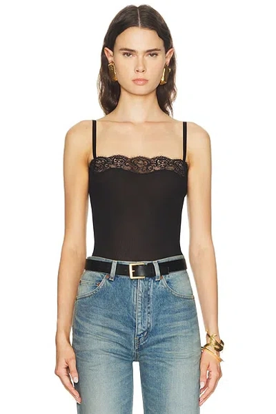 Saint Laurent Lace Tank Top In Black