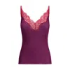 Saint Laurent Lace Tank Top In Ribbed Silk Jersey