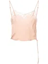 Saint Laurent Lace-trim Camisole Top In Neutrals