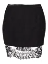 Saint Laurent Lace-trim Mini Skirt In Black