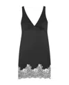 Saint Laurent Lace-trim Minidress In Black