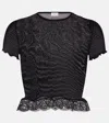 Saint Laurent Lace-trimmed Silk Top