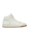 Saint Laurent Leather High-top Sneakers Perforated Detailing In White