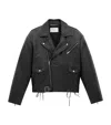 Saint Laurent Lace-up Leather Jacket In Black