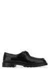 Saint Laurent Black Leather Lace-up Shoes In Black