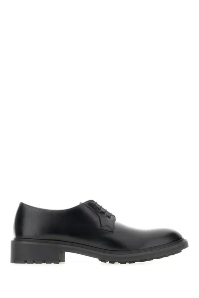 Saint Laurent Antoine Leather Derby Shoes In Black