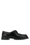 Saint Laurent Black Leather Lace-up Shoes In Black