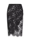 Saint Laurent Women Lace Wrap Pencil Skirt