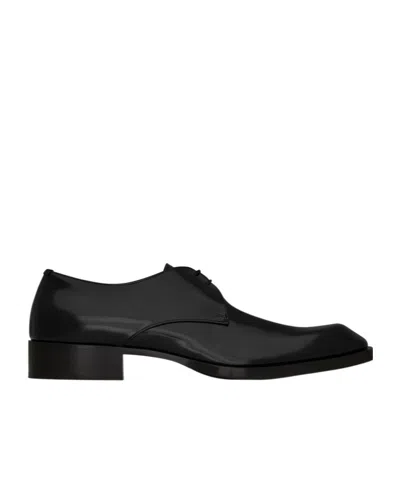 Saint Laurent Laced Derby Shoes In Black