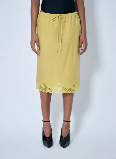 Saint Laurent Laced Half-slip Skirt In Green