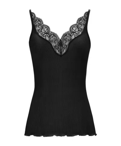 SAINT LAURENT SAINT LAURENT LACED RIBBED TANK TOP