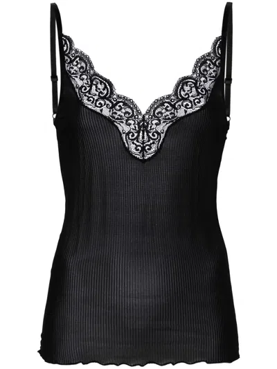 SAINT LAURENT SAINT LAURENT LACED SILK TANK TOP