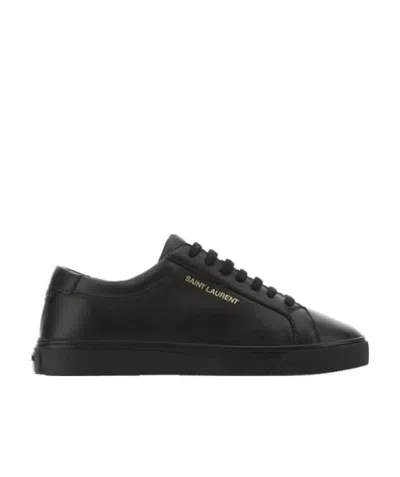 Saint Laurent Laced Sneakers In Black
