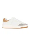 Saint Laurent Sl/61 Sneakers In Smooth Leather And Suede In White