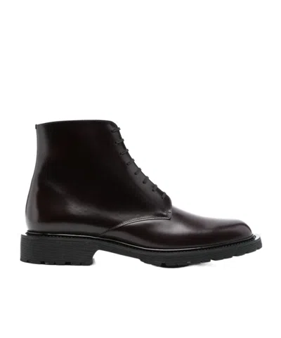 Saint Laurent Lacing Business Dress Shoes In Brown