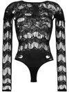 Saint Laurent Ladder-knit Jersey Bodysuit In Black