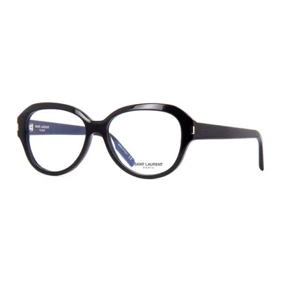 Saint Laurent Ladies Black Oval Eyeglass Frames Sl411 001