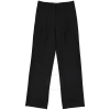 Saint Laurent Ladies Black Pleated Pants In Grain De Poudre In Black
