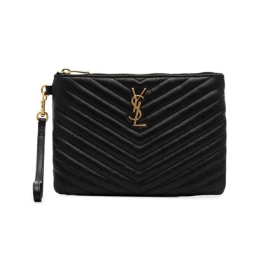 Saint Laurent Ladies Black Quilted Leather Purse