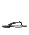 Saint Laurent Laguna Leather Flip-flops In Black